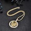 JewelryWe Men's Necklace Stainless Steel Lion Head Pendant Gold Plated Biker Necklace with 55cm Chain, for Xmas #5