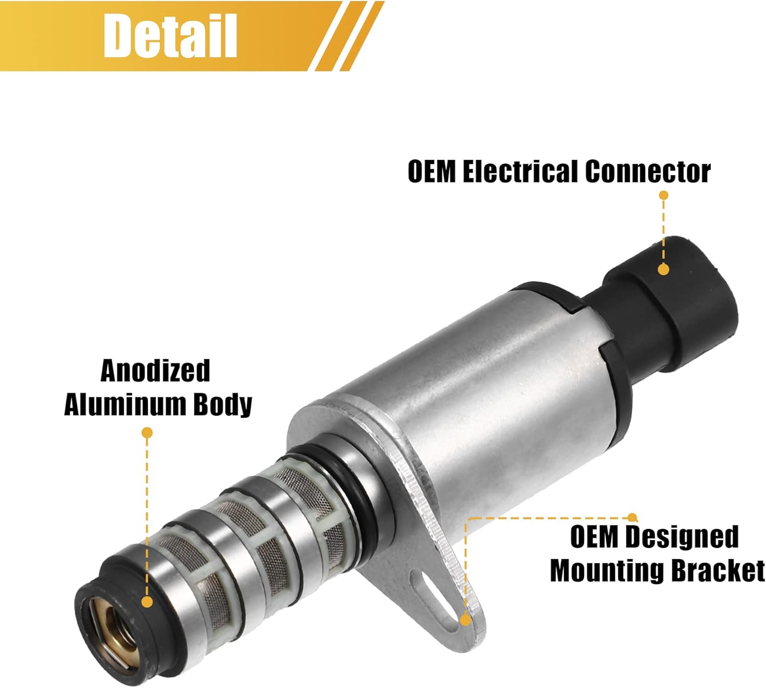 X AUTOHAUX 55209167 9S51-12K073-AA Oil Control Variable Valve Timing VVT Solenoid for Ford KA Hatchback 1.2L 2008-2012 for Fiat 500 1.2L 1.4L 2007-2011