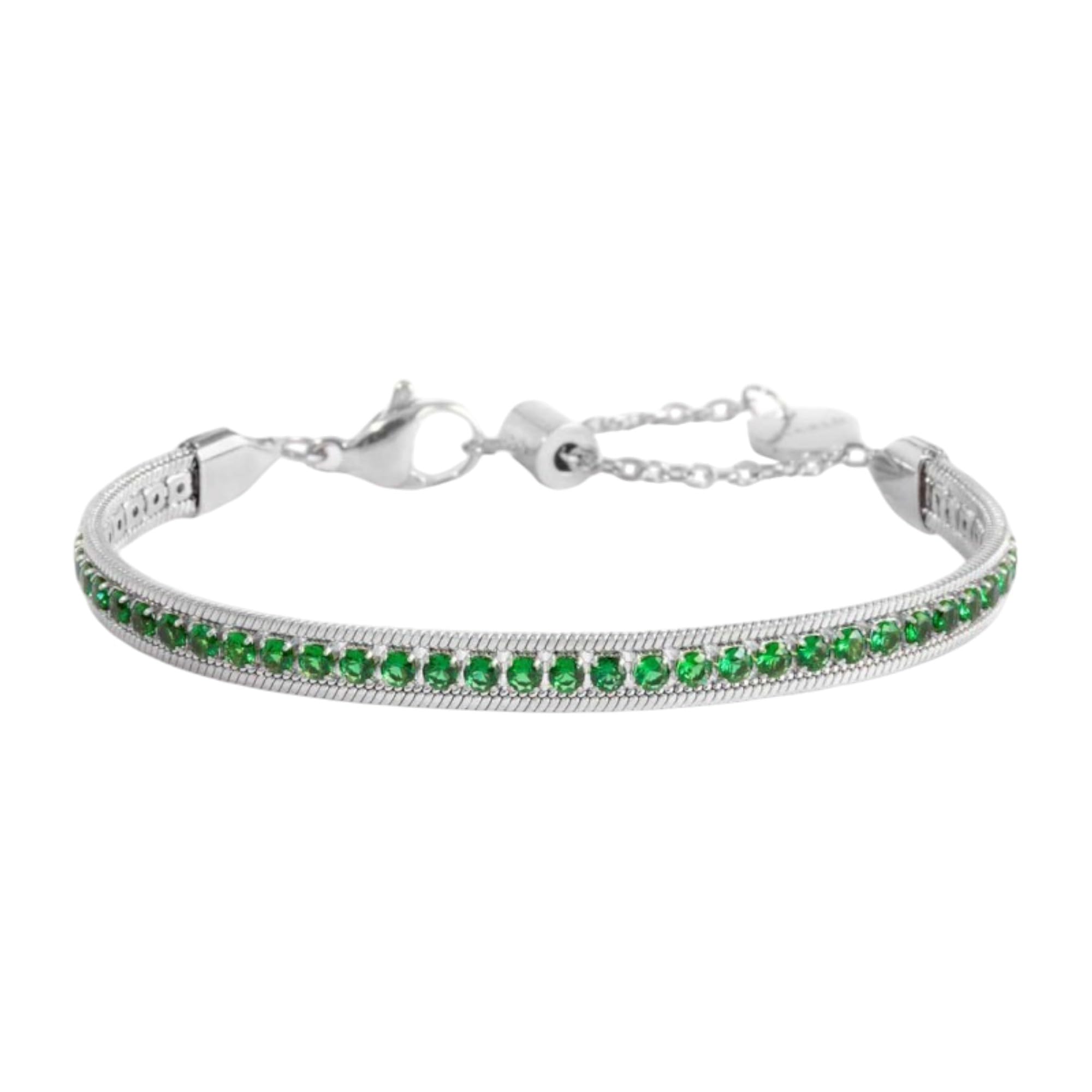 MARLU’ - COLLANA TENNIS CHOKER ZIRCONI BIANCHI E ZIRCONE BAGUETTE Centrale Acciaio
