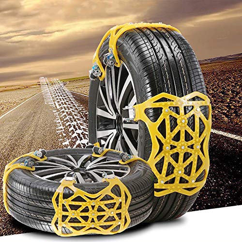 Car Tire Snow Chains - Premium Quality Strong Durable All Season Anti-Skid Car, SUV, and Pick Up Patterned Tire Chains for Emergencies and Road Trip