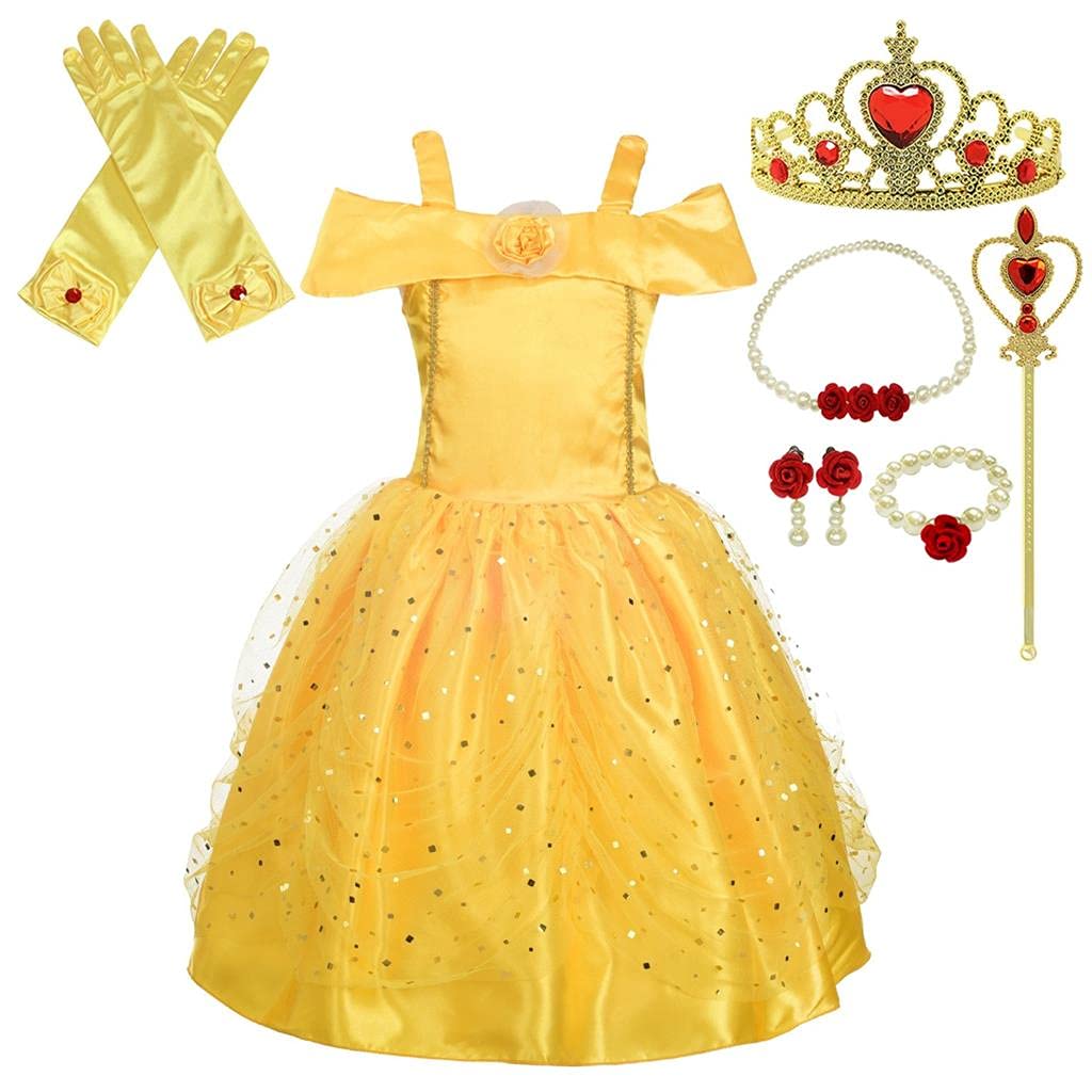Dressy Daisy Toddler Little Girls' Princess Costume Fancy Dresses up Halloween Party with Accessories