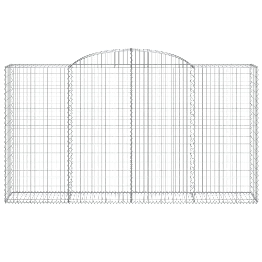 Générique Gabionenkörbe, Bögen, 6 Stück, 300 x 50 x 160/180 cm, Eisen, verzinkt | Korrosionsbeständig, 3,5 mm Durchmesser, verstärkte Haken, Gartendekoration, Noise Barrier