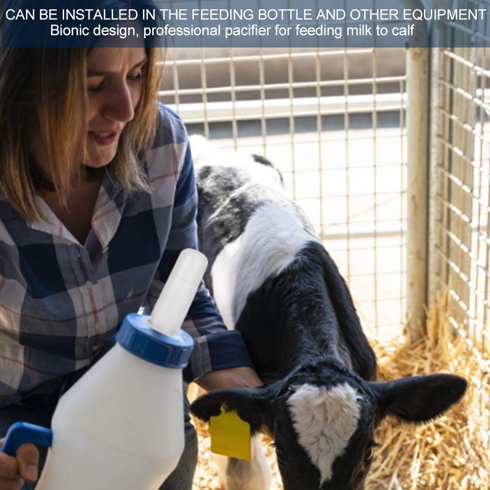 Calf Milk Nipple, 10PCS Silicone Milk Nipple, Calf Feeding Teats for Feeding Newborn Cows(Nipple)