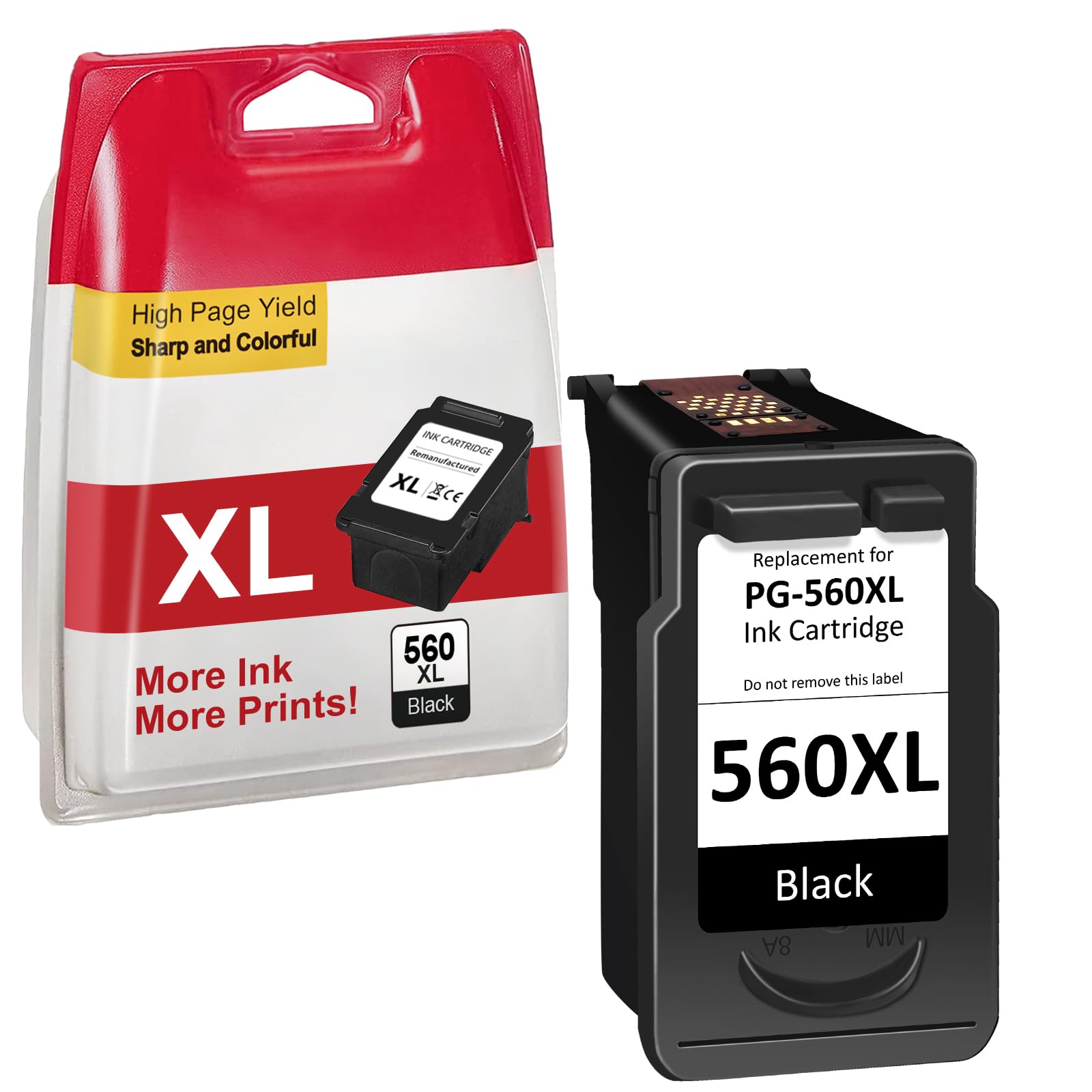 Cartucce 560 XL Nero, Inchiostro PG-560 XL Rigenerato per Canon 560 Originali, Cartuccia 560XL Nero - Stampa fino a 750 Pagine, Compatibile con Pixma TS5350 TS7450 TS7451 TS5350a TS5351 TS5352 TS5353