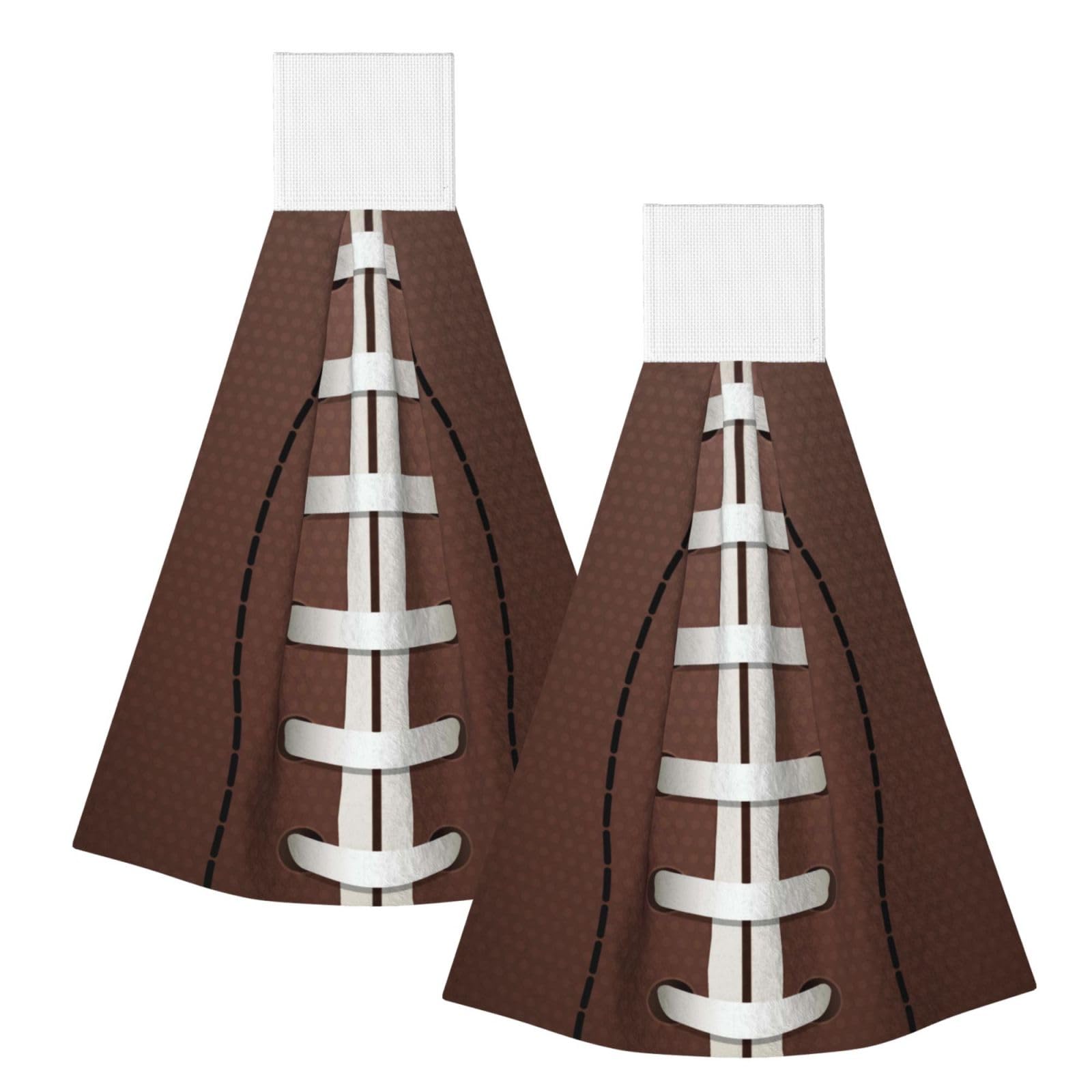 DOPKLNA American Football, 2 Pcs Hanging Coral Fiber Hand Towels for Bathroom, Absorbent Kitchen Towels