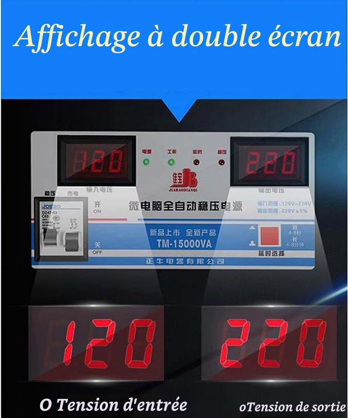Régulateur de Tension Automatique 220V 15000VA, stabilisateur de Tension Ultra Basse for stabilisateur d'alimentation Domestique