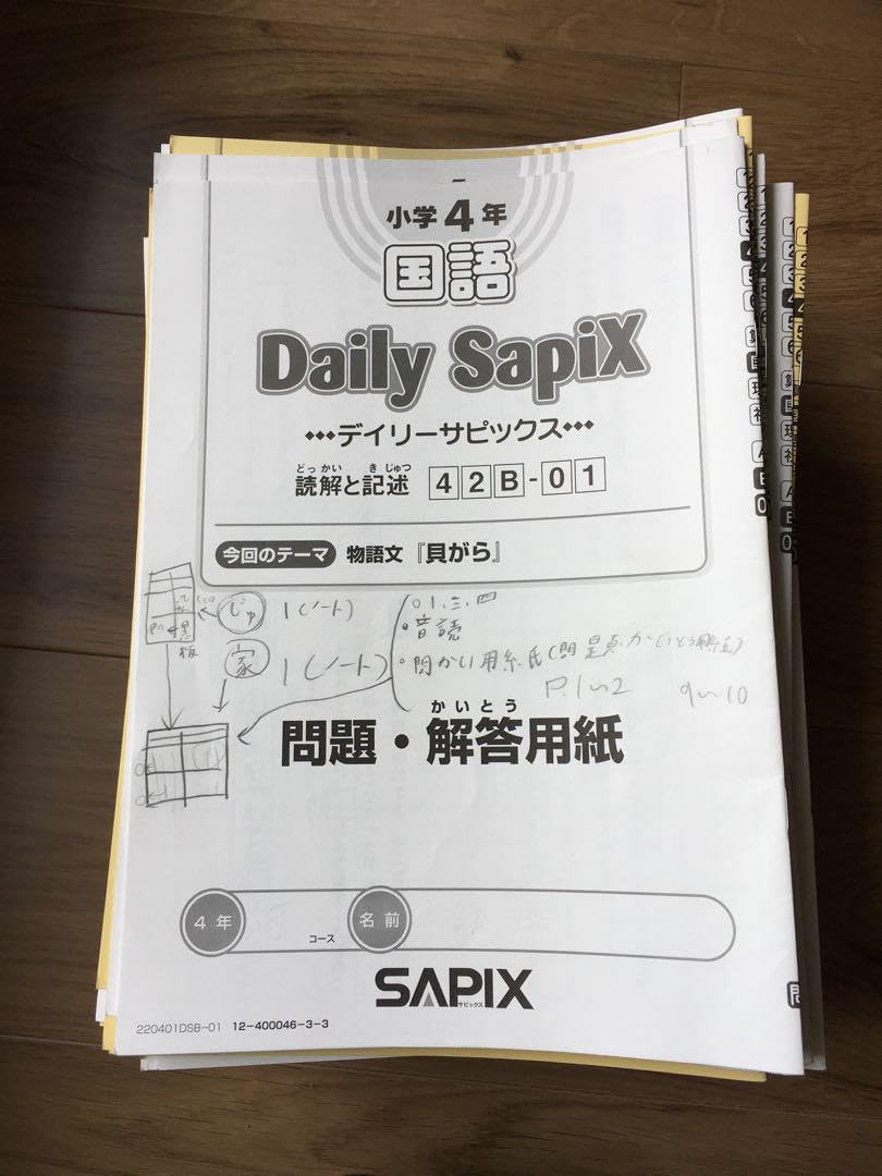サピックス SAPIX 4年 テキスト 1年分 講習含む 2020年度 4教科