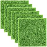 Elcoho 6 Pieces Fake Grass for Crafts Fairy Garden Grass 6 x 6 Inches Artificial Garden Grass for Miniature Ornament Garden Dollhouse DIY Decoration