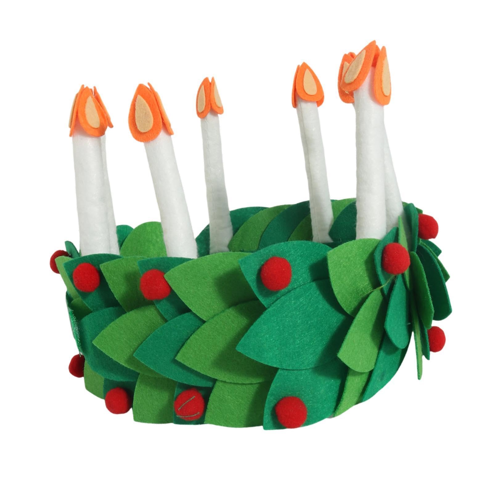 Crown Candle Felt Headband Handmade Holiday Headwear for Festival Xmas Party-Clothing & Accessories-Men-Accessories-Fashion Headbands