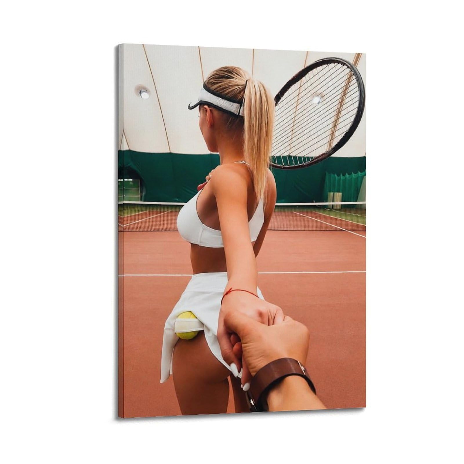 XKUGA Sports Lifestyle Poster Vintage Tennis Hot Girl Models Modern Decorative Canvas Prints - Ideal Wall Art for Family, Man Cave, Game Room, Boys & Girls Bedroom 24x36inch(60x90cm)
