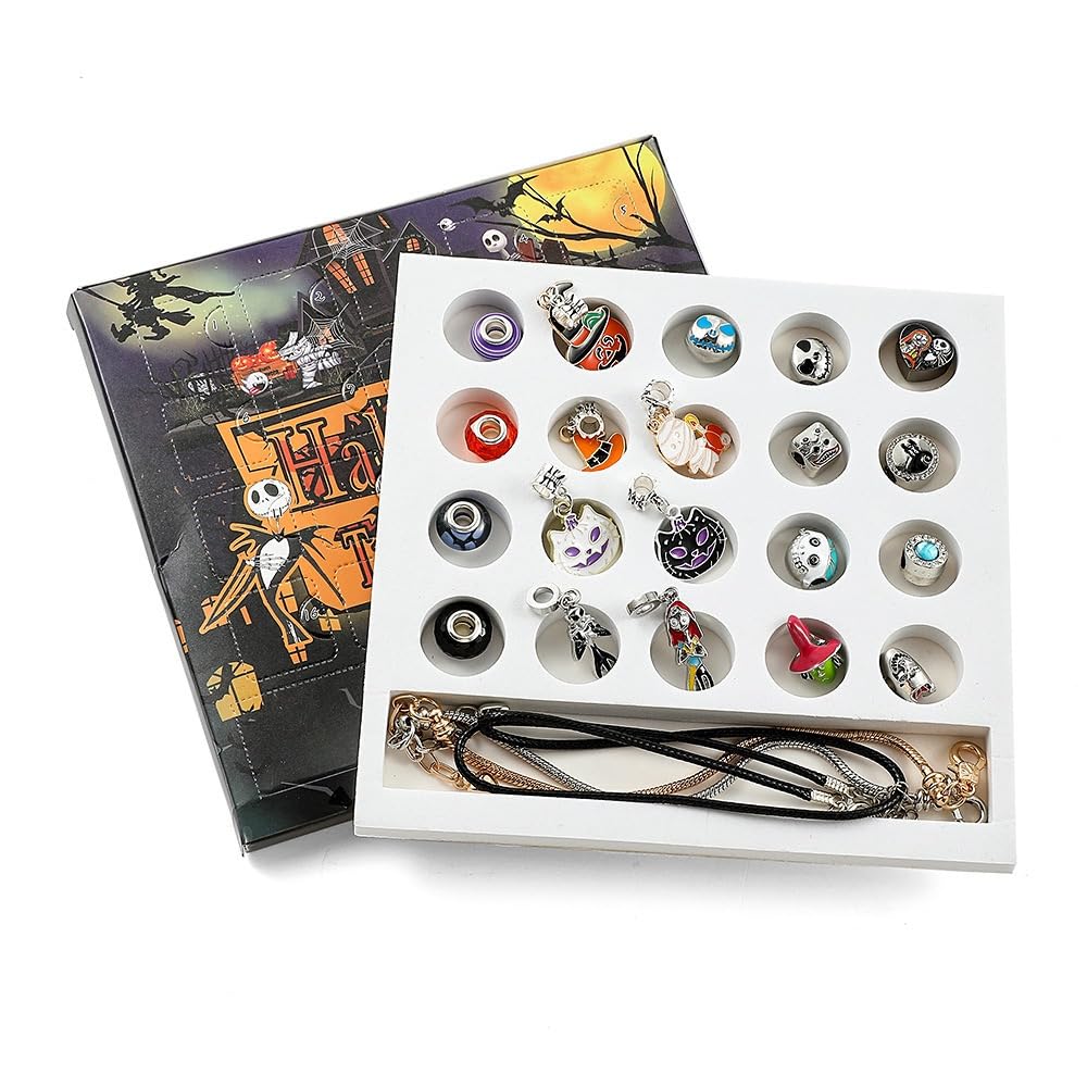 Halloween Charm Bracelet Advent Calendar,20-Day Unique DIY Bracelet Jewelry Countdown Box, Spooky & Fun Halloween Gifts - Image 2