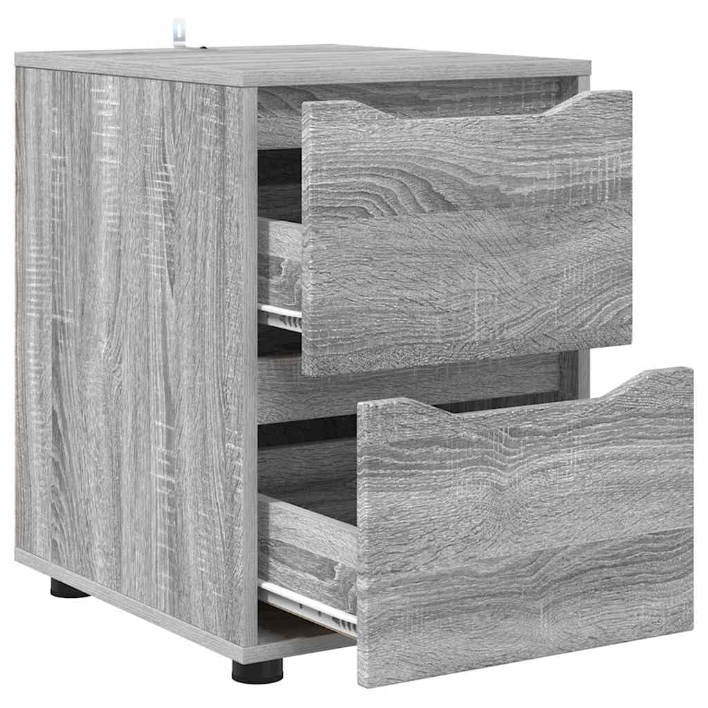 Armadio portaoggetti, in legno Sonoma, 40 x 48 x 57 cm, con cassetto, vano portaoggetti e armadietto, per ufficio, soggiorno, corridoio, cucina, ordine e organizzazione
