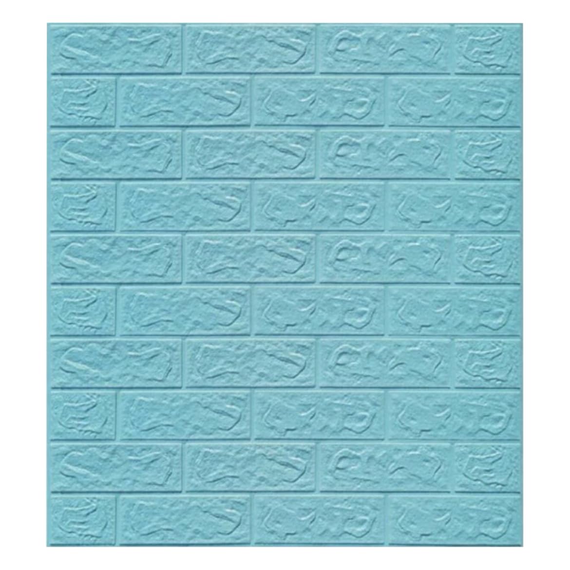 Carta da Parati 3D Mattoni,pannelli decorativi 3d per parete,Autoadesiva Wallpaper, Impermeabile Spessore 6MM Wallpaper per Cucina Ufficio TV Sfondo (30, AZZURRO)