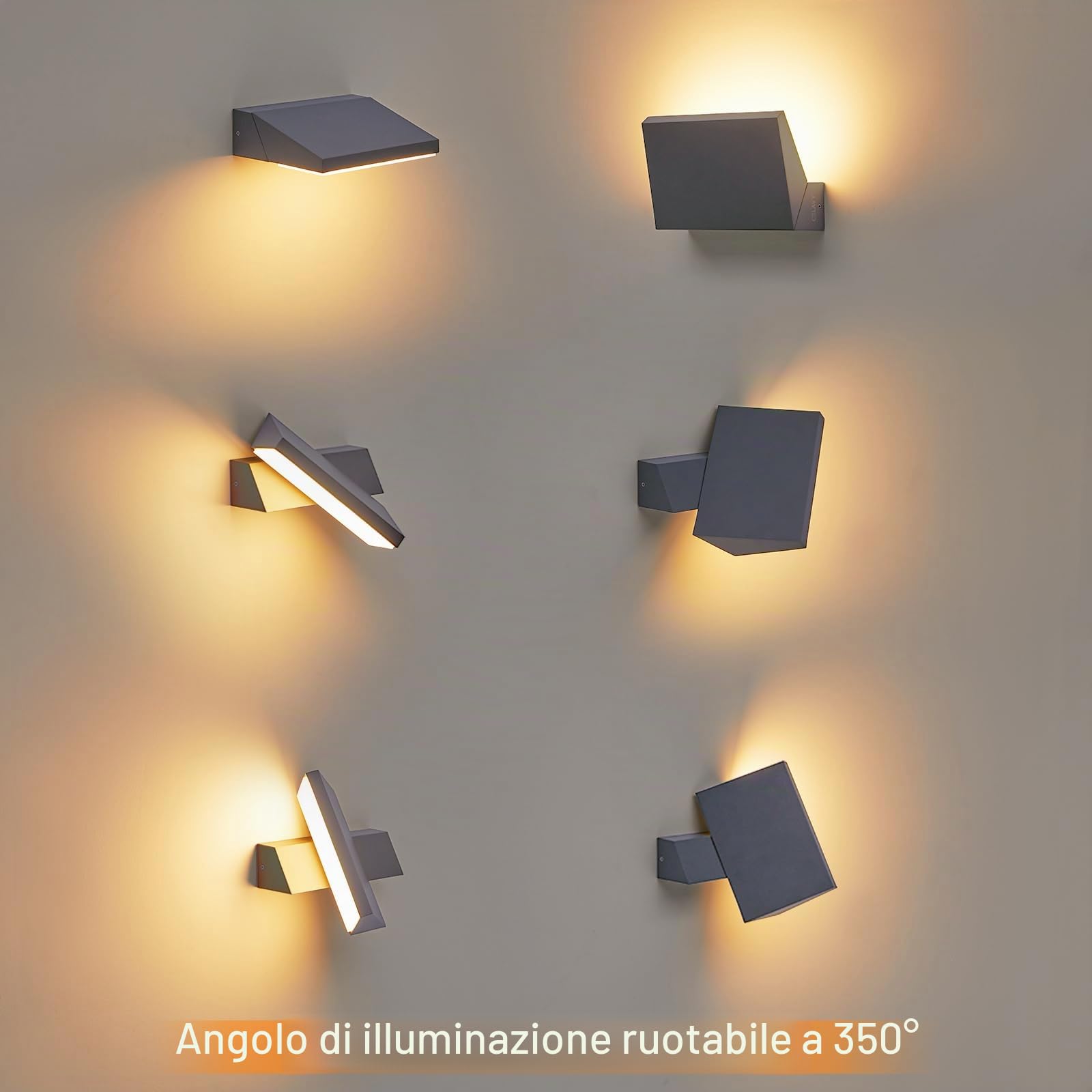 Lampada da Parete LED per Esterni, 11W, Moderata, Antracite, IP65, per Balcone, Terrazza, Garage