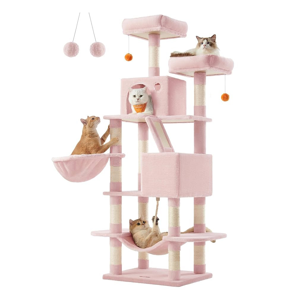 その他 TREEDOM Amazon.com : Feandrea Cat Tree, 66.1-Inch Large Cat Tower