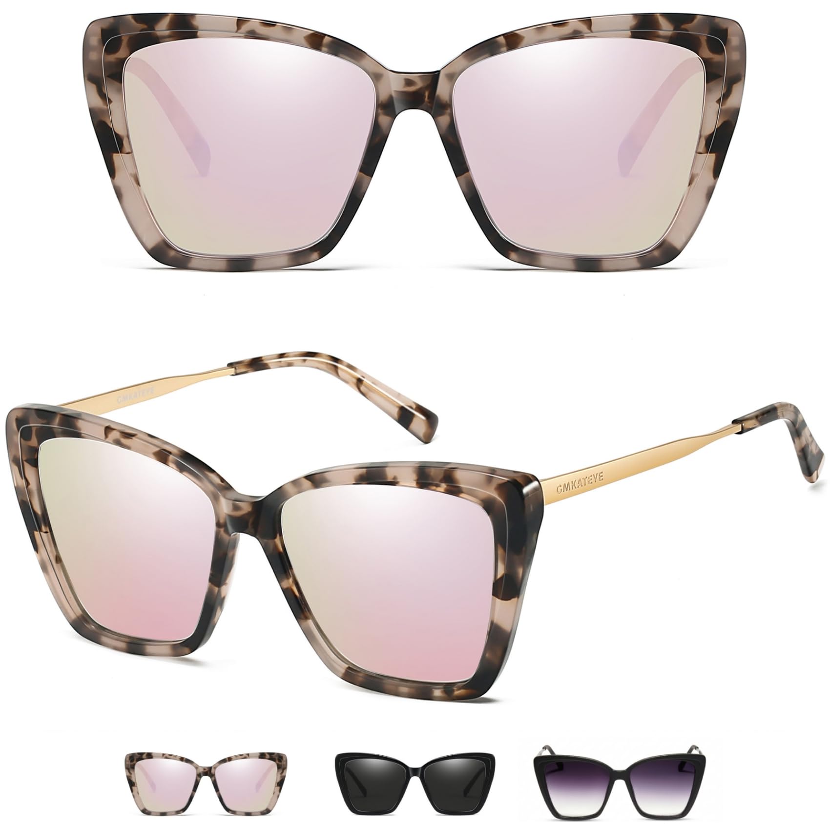 GMKATEYE Oversized Cat Eye Sunglasses