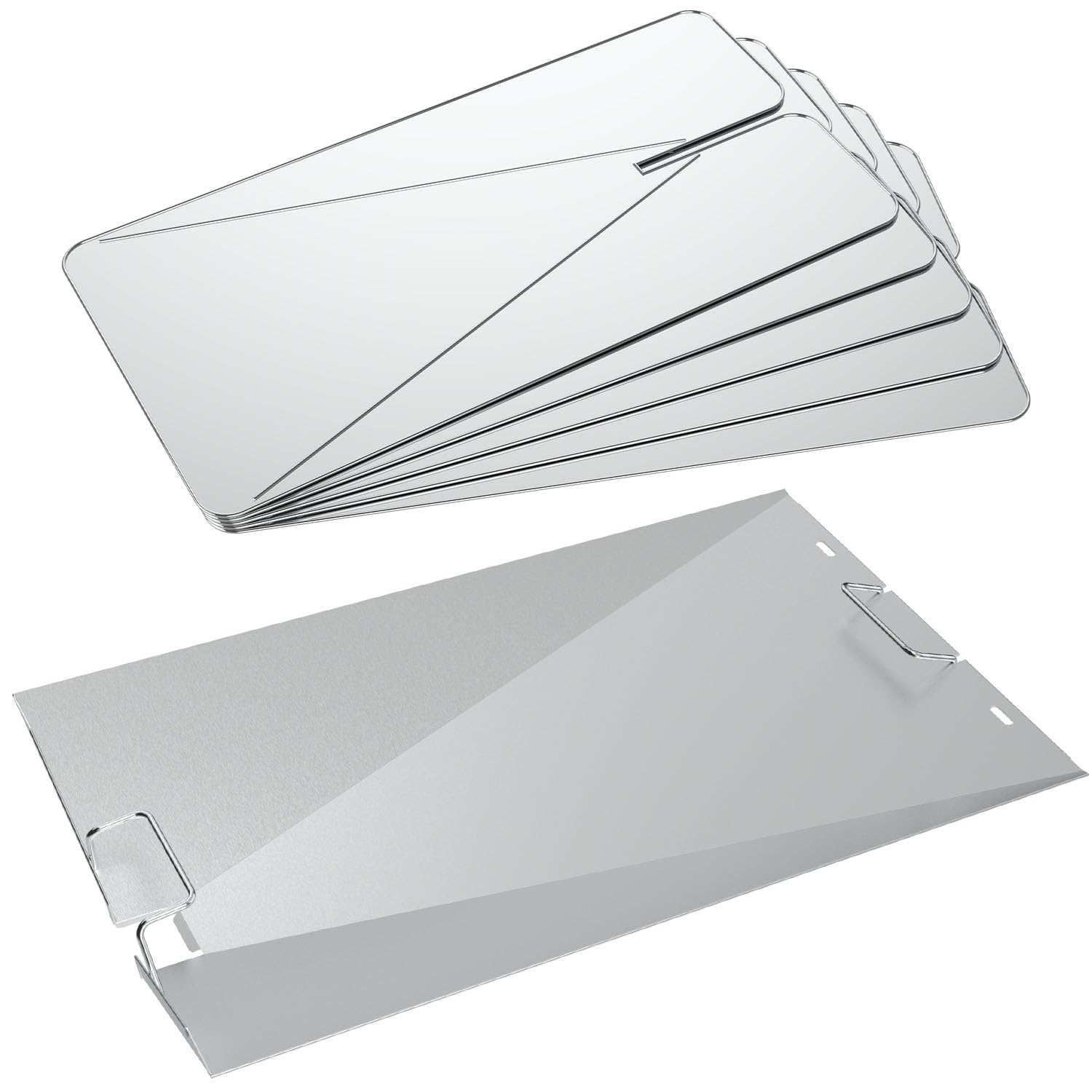 Drip Pan Heat Baffle and Drip Tray Liner Kit for Traeger Woodridge Pellet Grill TFB86MLH, Stainless Heat Baffle with 5-Pack Disposable Drip Pan Linders for Traeger BAC818