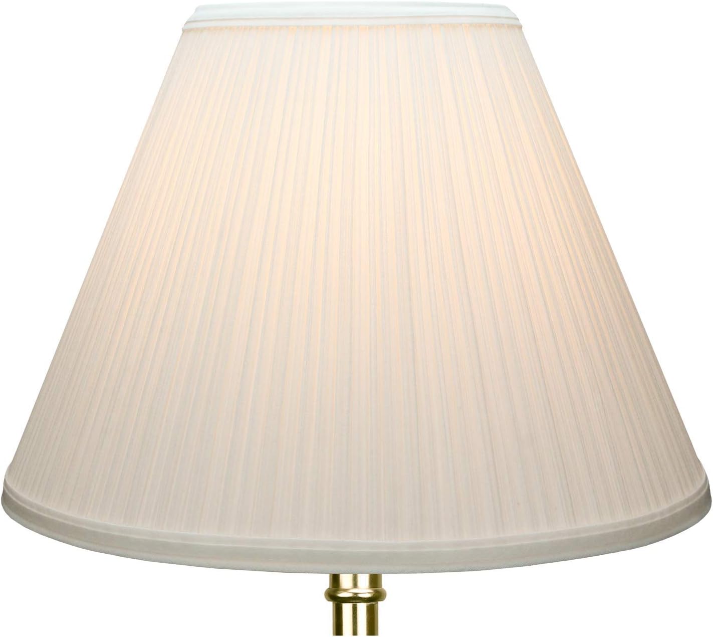 FenchelShades.com Lampshade 6.5" Top Diameter x 15" Bottom Diameter x 11" Slant Height with Washer (Spider) Attachment for Lamps with a Harp (Pleated Mushroom Cream)