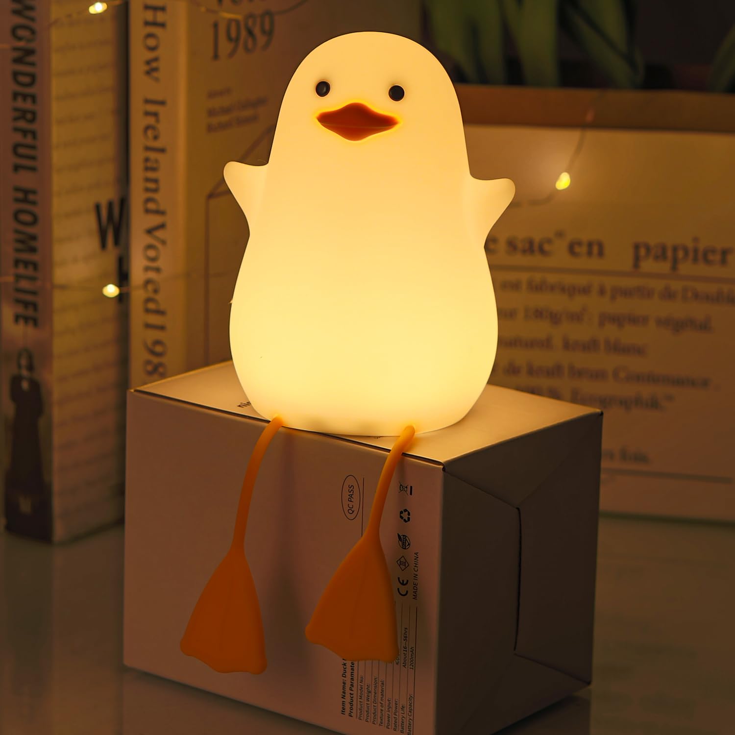 Veilleuse Canard En Silicone Pour Enfants - 3 Niveaux De Lumière + Minuterie 30 Min - Rechargeable USB-C - Cadeau Mignon Et Apaisant