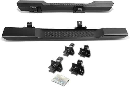 DNA MOTORING 4X4-T130 - Estribo de barra Nerf con escalón lateral, color negro