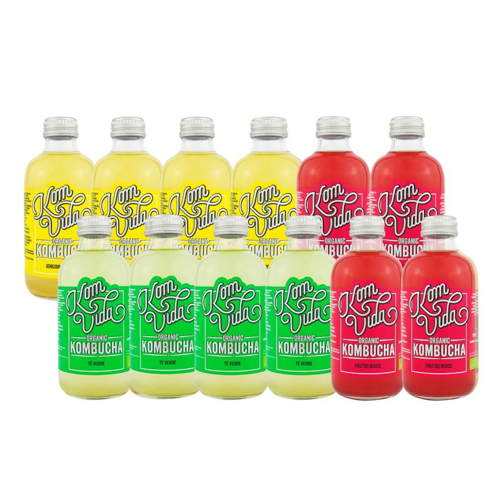 Komvida Té Kombucha Kit Sabores Originales 12 Botellas 250 ml