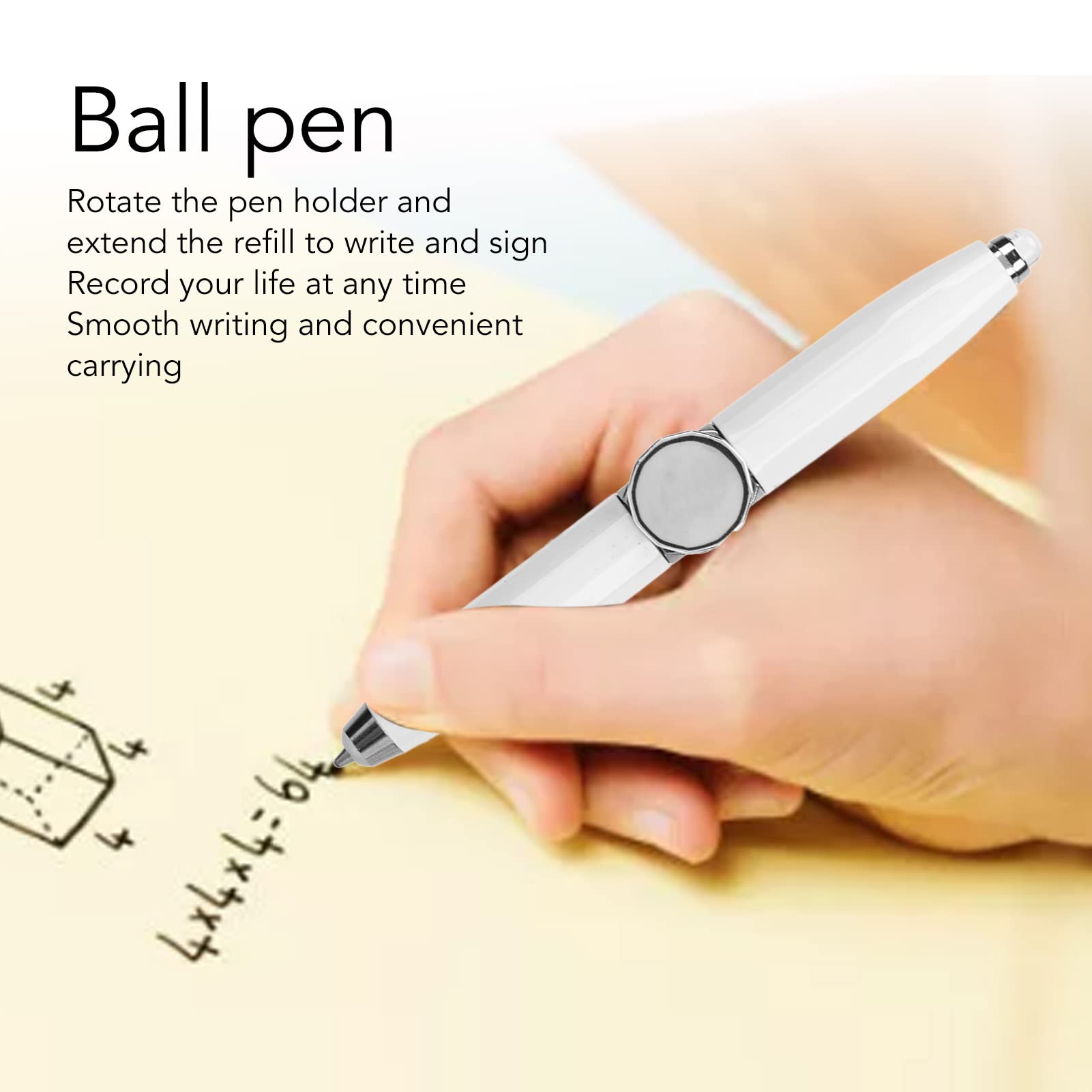 WYLZLKX Stylo Rotatif Avec Lumière LED - Stylo à Bille En Métal Pour Adolescent - Relaxation - Soulagement De L'humeur - Anxiété - Bleu Clair