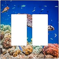 Vista 17 de Baby Turtle - Cubierta decorativa de pared para interruptor de luz de palanca de 1 banda, lindas tortugas subacuáticas, placa frontal eléctrica