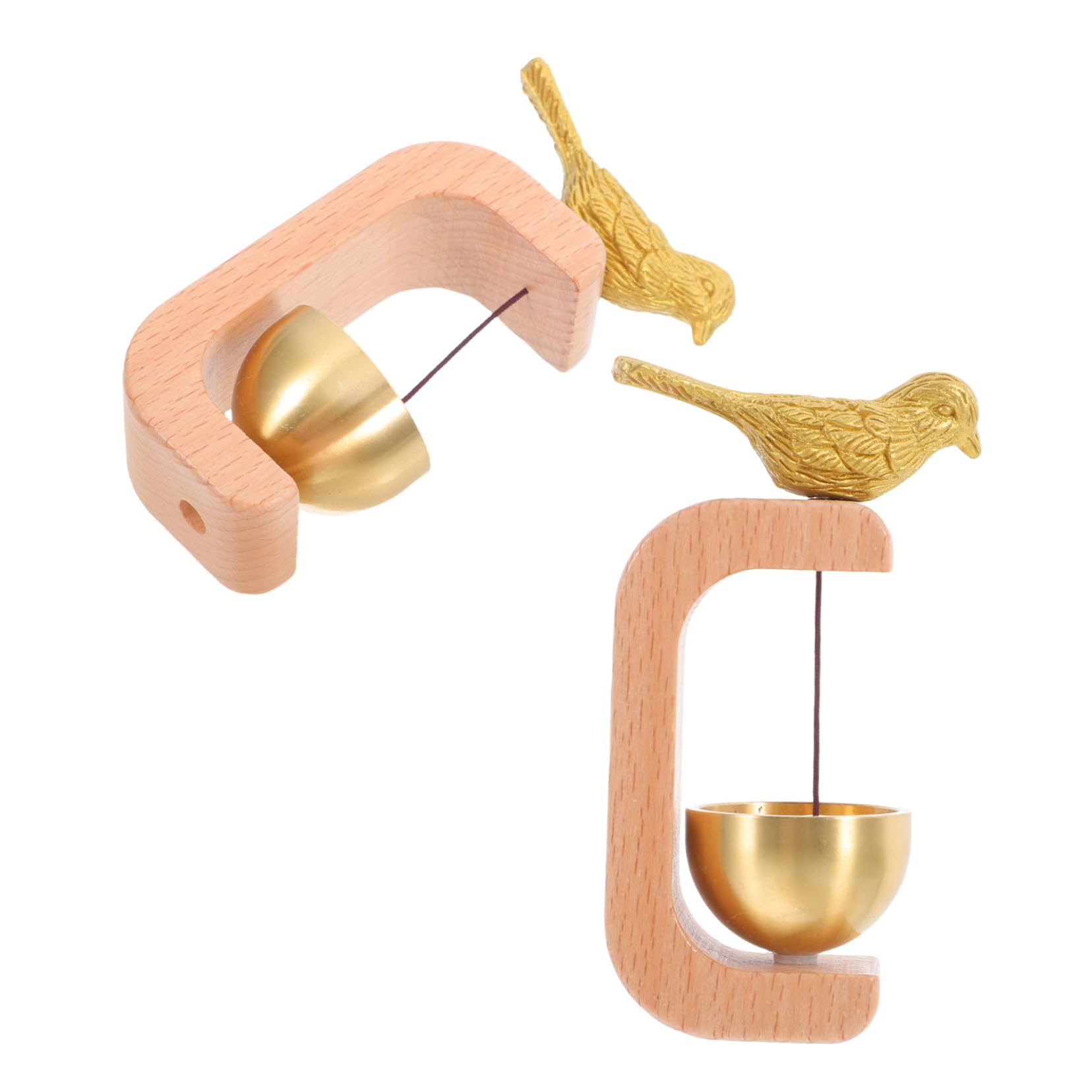 Sonnette magnétique pour magasin et maison - Carillon d'entrée décoratif en bois et laiton