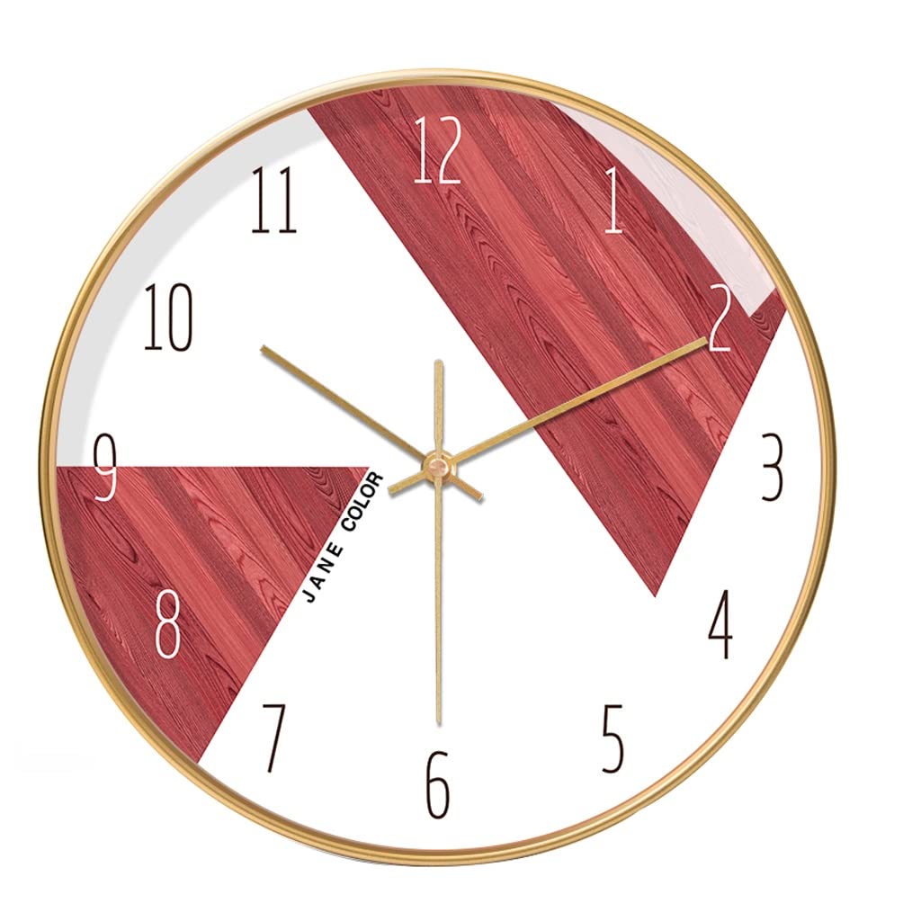 Horloge murale silencieuse créative dorée 12 pouces pour chambre à coucher