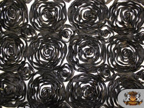 Tela de satén de roseta de 2 tonos blanco y negro  54 pies de anchovendido por The Yard