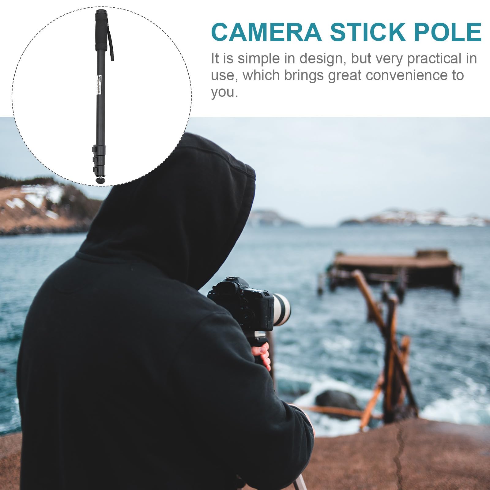 Monopode Portable et Compact pour Appareil Photo en Alliage D'aluminium Léger et Stable Support pour Caméra Jusqu'à 3kg