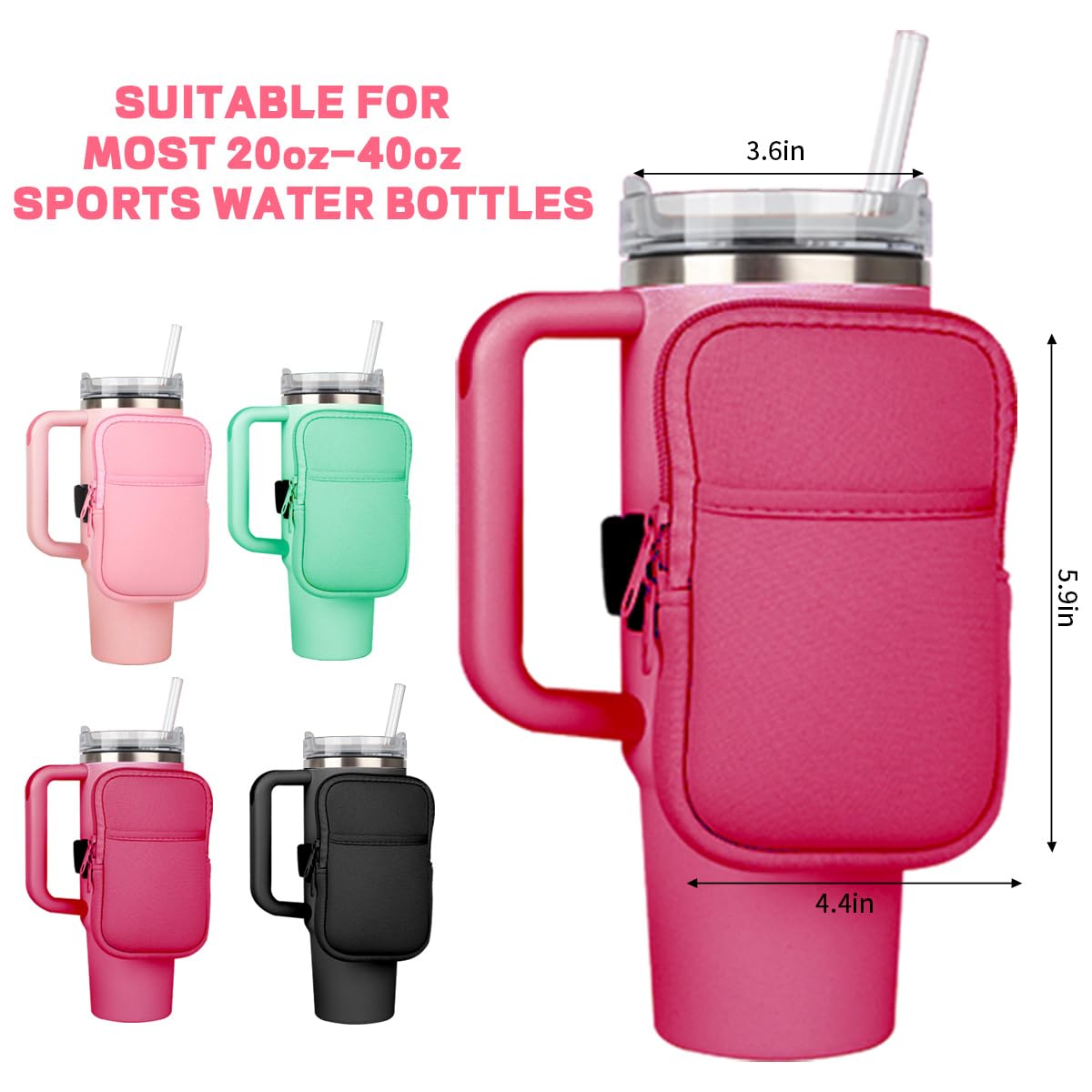 Wasserflaschen-Tasche Für Stanley Quencher – Neopren, Wasserabweisend, Für 590-1134 Ml