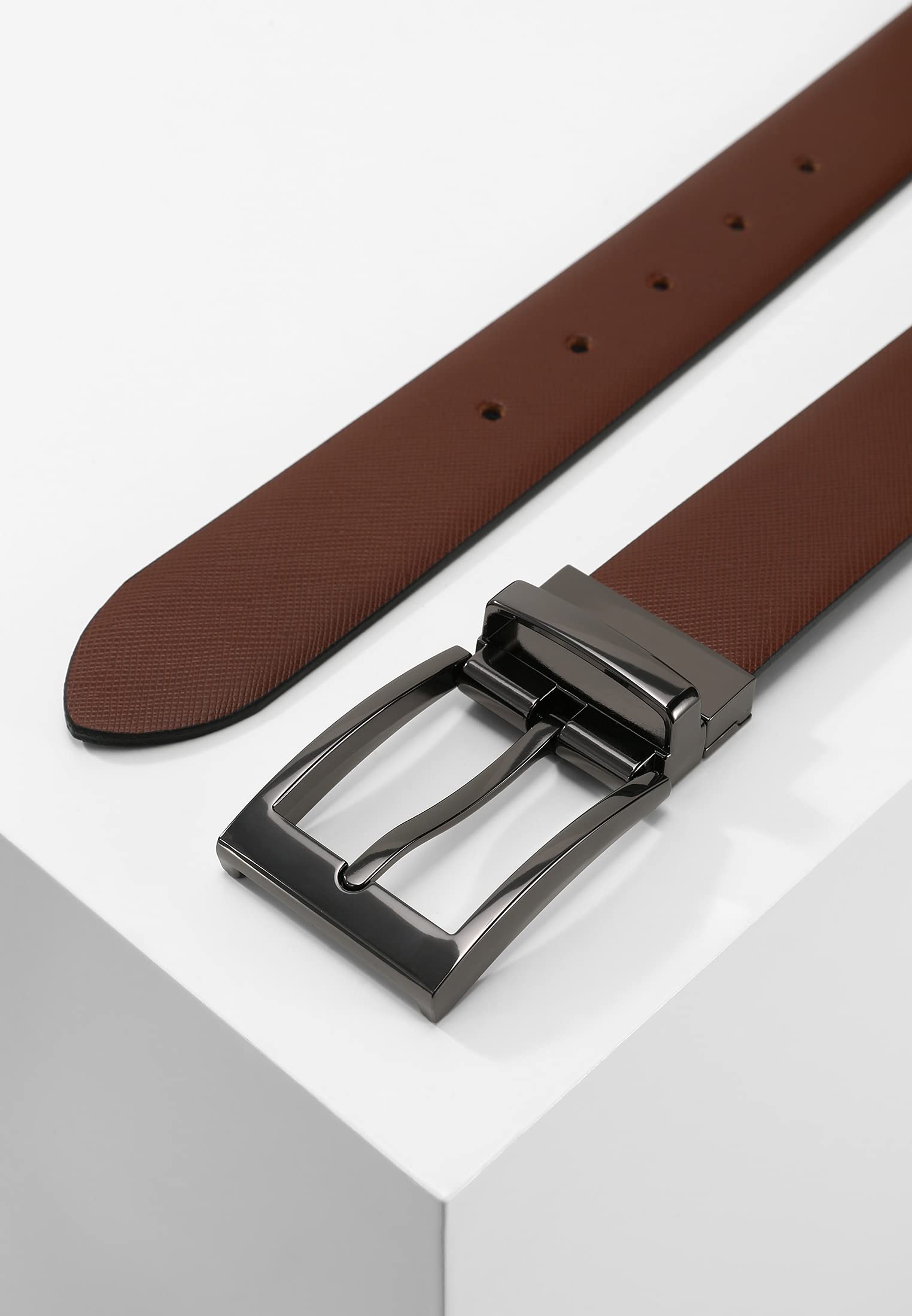 LLOYD Leder Gürtel 2 in 1 Reversible Belt W120 Cognac/Black braun schwarz kürzbar wendbar