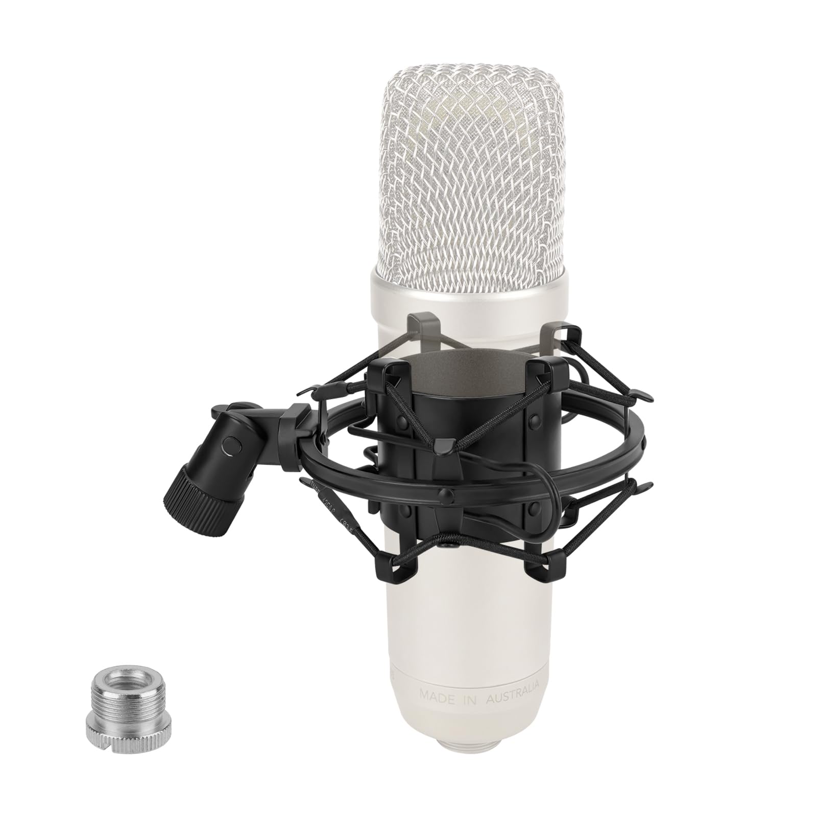 GEEKRIA for Creators Microphone Shock Mount, Mic Anti-Vibration Suspension Adapter Clamp Compatible with Audio Technica AT2020, AT2035, AT2050, MXL