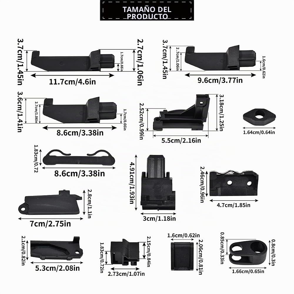 Kit de reparación de capota compatible con Fiat 500 C Cabrio 30 piezas guías techo Tettino 500C
