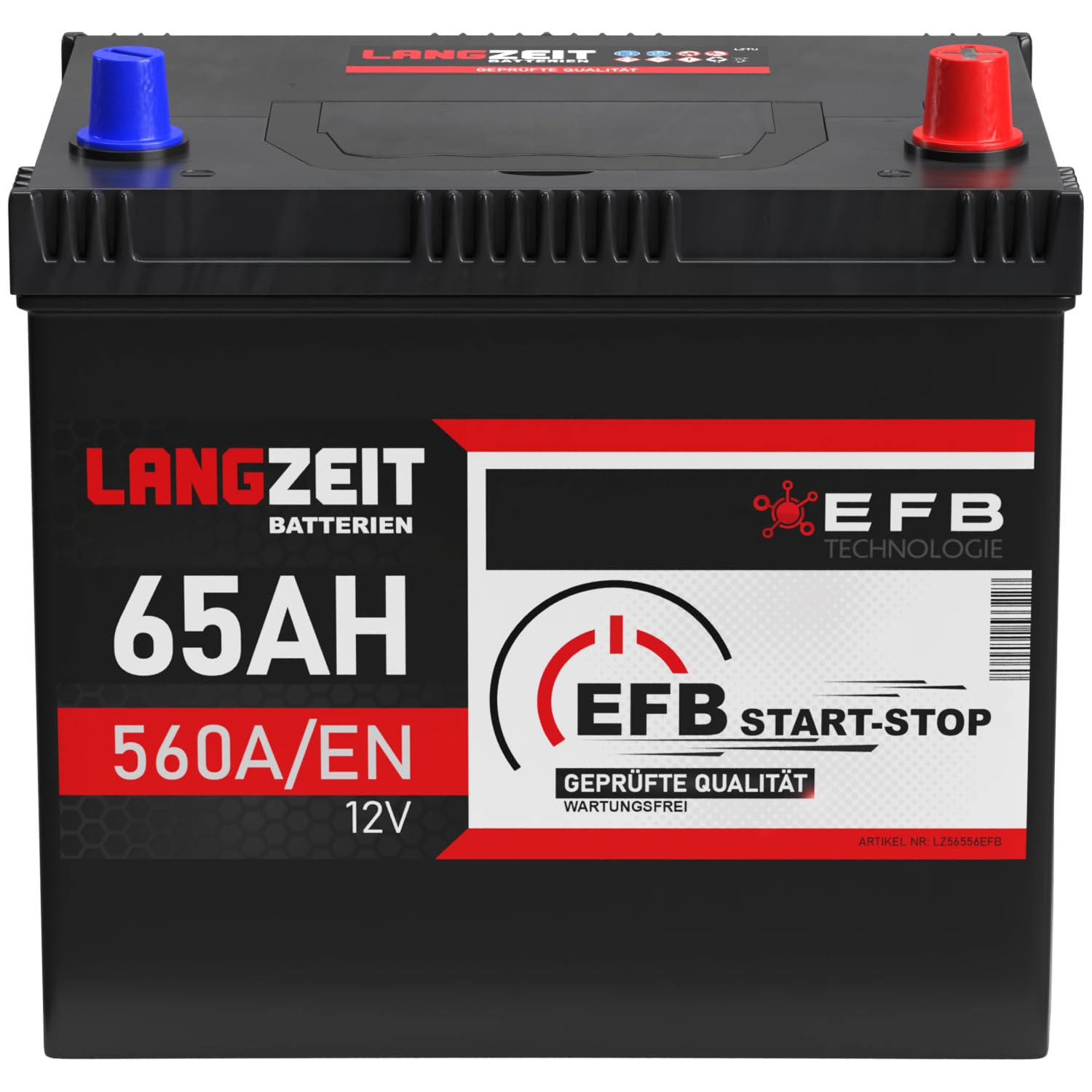 LANGZEIT batteria auto ASIA EFB 65Ah 12V start-stop AFB ECM sostituito 60Ah