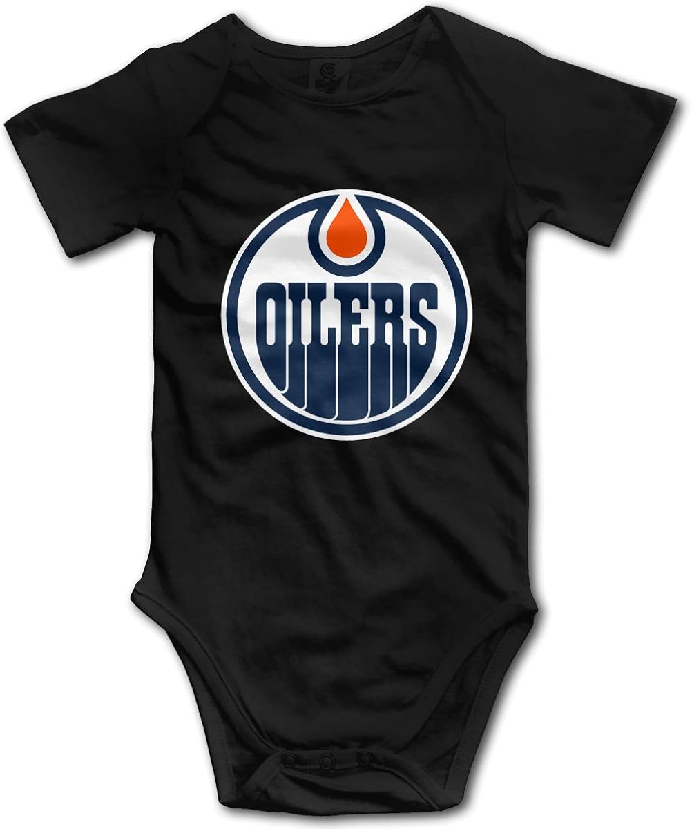Franklin Sports Edmonton Oilers Newborn Baby Bodysuit Cute?Cotton Short Sleeve