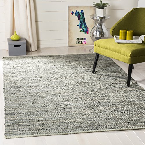 Tapete vintage de cuero 152x244 cm gris hecho a mano miniatura 1