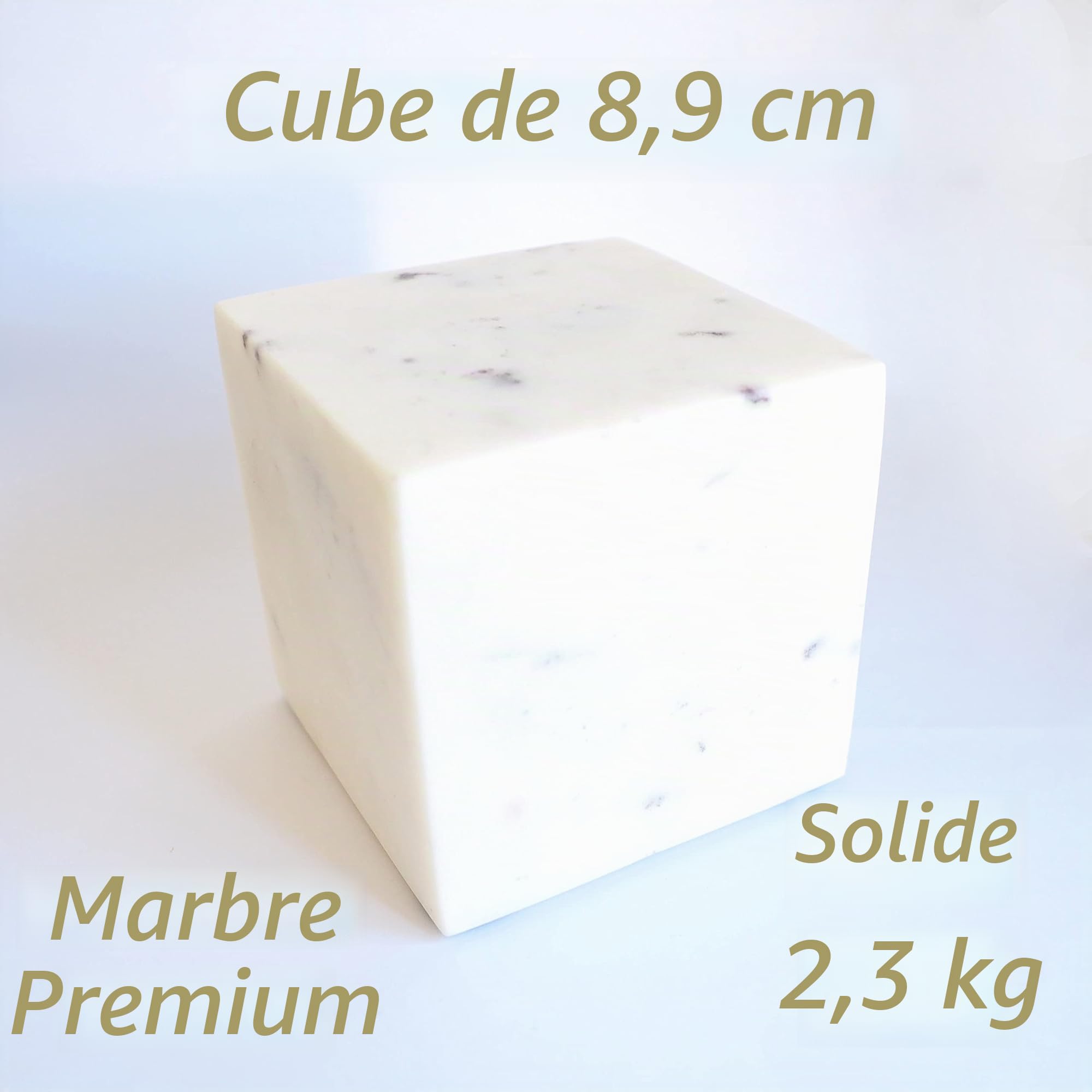 Lot de 2 Serre-Livres carrés en marbre fabriqués à la Main avec Fond antidérapant pour la Maison, la Cuisine, Le Bureau