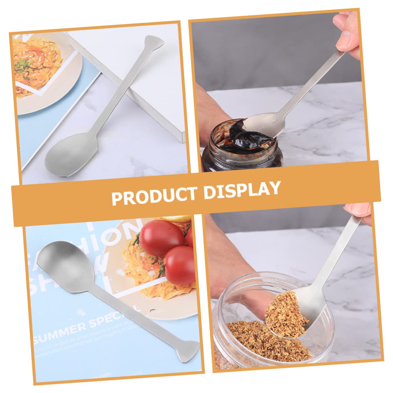 BRIGHTFUFU 2pcs Goose Sauce Spoon Stir Sticks Household Ice Spoon Giant Spoon Coffee Stirrer Dessert Spoons Latte Spoon Basting Spoon Ice Mixing Spoon Dinnerware Spoon Silver Stainless Steel
