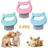 Cat Comb Pet Cat Short & Long Hair Removal Massaging Shell Comb Soft Deshedding Brush Grooming and Shedding Matted Fur Remover Massage Dematting Tool for Dog Puppy Rabbit Bunny (3 PCS)