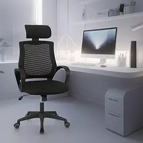 Cadeira de Escritório Ergonômica Diretor Com Apoio de Cabeça