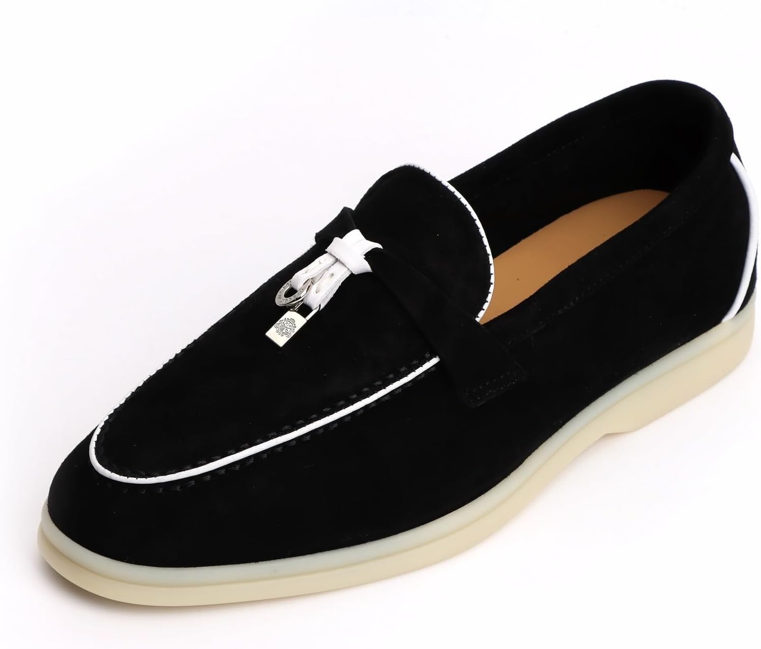 XOBZJH Women's Leather Suede Loafers Flats – Slip-On Penny Loafers with Soft, Comfortable Driving & Dress Shoes for Casual Office Work All Day