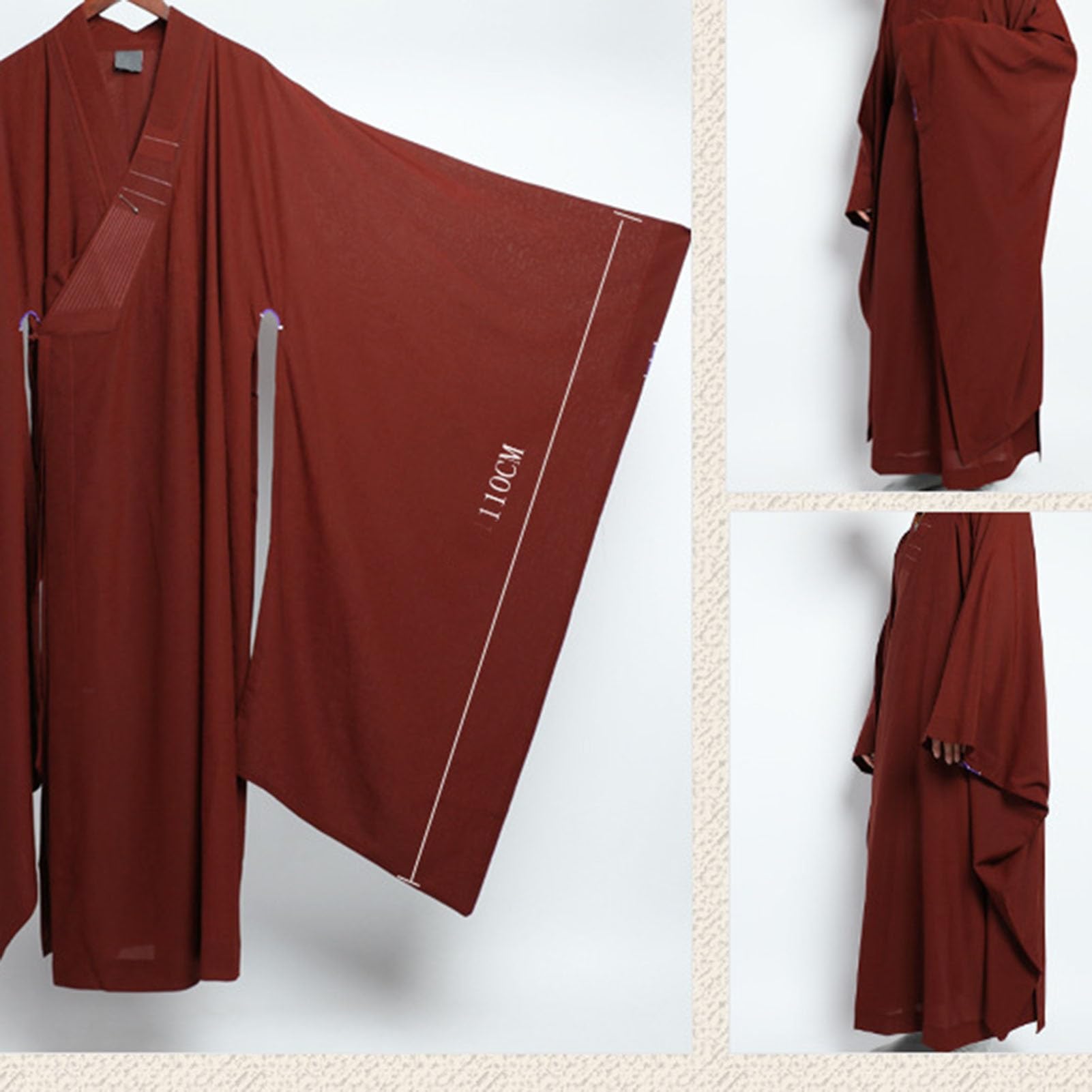Suknia Sztuki walki Odzież Kung Fu， Ubranie mnicha Lniane Ubranie buddyjskie dla świeckich Ubranie mnicha Shaolin Tradycyjne chińskie ubranie buddyjskie Szata mnicha Shaolin Unisex Kung Fu
