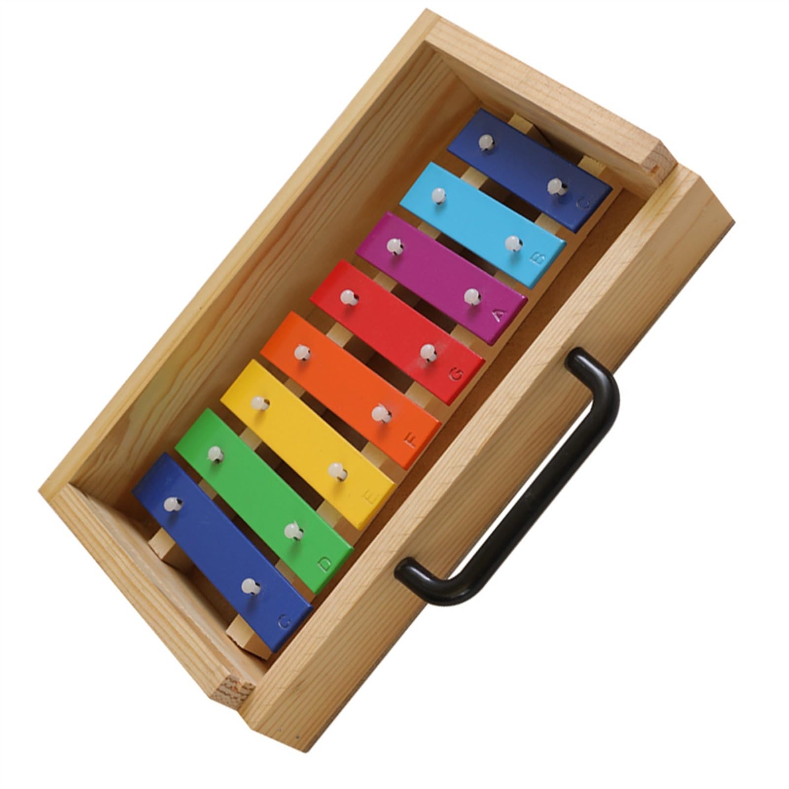 Strumento a percussione per imballaggio in scatola di legno Glockenspiel con piastra in alluminio a 8 toni Glockenspiel Strumento A Percussione