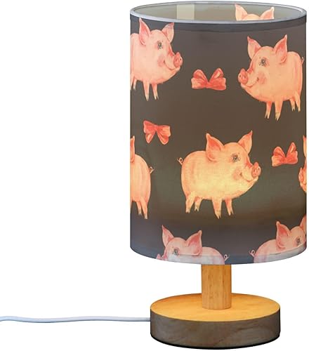 Luz nocturna LED para niños, lámpara de mesa eléctrica con lindo cerdo rosa para mesa auxiliar de adultos