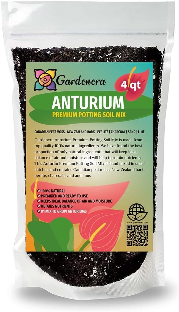Premium Organic Anthurium Mix by Gardenera - Elevate Your Plant Care Routine - 4 QUARTS 4 Quart Bag