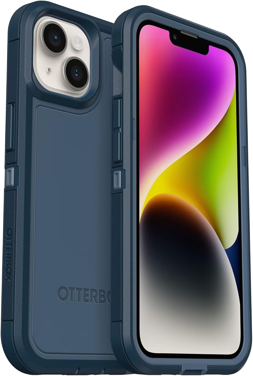 OtterBox iPhone 14 & iPhone 13 Defender Series XT Case - Open Ocean (Blue), screenless, Rugged, Snaps to MagSafe, Lanyard Attachment