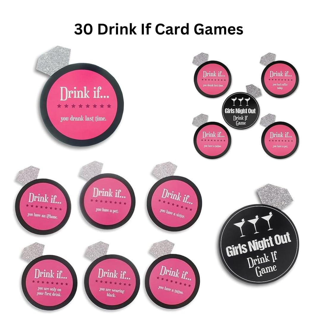 WP WANNA PARTY Girls Night Out Drink If Bachelorette Party Game for Funny Bachelorette Games, Drinking Games for Bachelorette- Set of 30 Cards, Multicolor 2