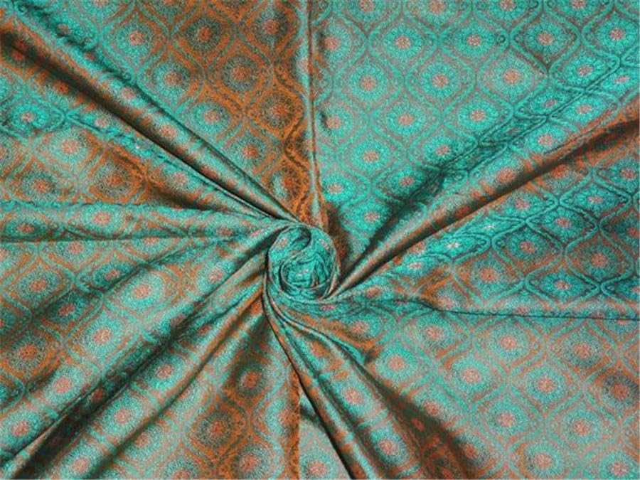 Tissu brocart moutarde coupon vert de 44 pouces BRO381 pour ameublement et jupe
